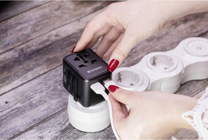 Immagine prodotto Verbatim Adattatore da viaggio universale con 2 porte USB-A