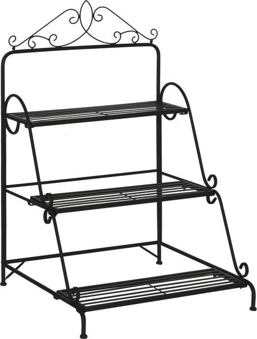 Swisshandel24 Metal flower staircase 3 steps plant stand adjustable hanging height