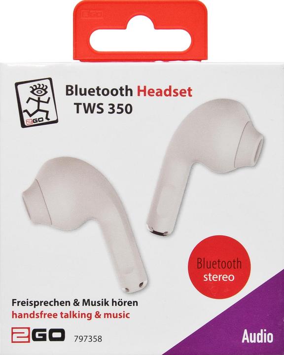 Actual product image 2GO TWS 350 (No noise cancelling, 3 h, Wireless)