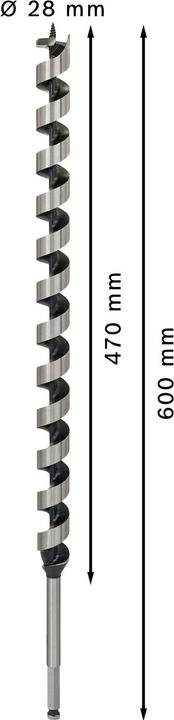 Produktbild Bosch Professional Zubehör PRO Wood Holzschlangenbohrer, 28 x 470 x 600 mm (28 mm)