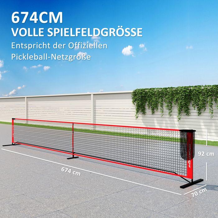 Image du produit Swisshandel24 Pickleball-Netz tragbares Set 6,7 m Pickleball-System mit Ballsammler, Bälle