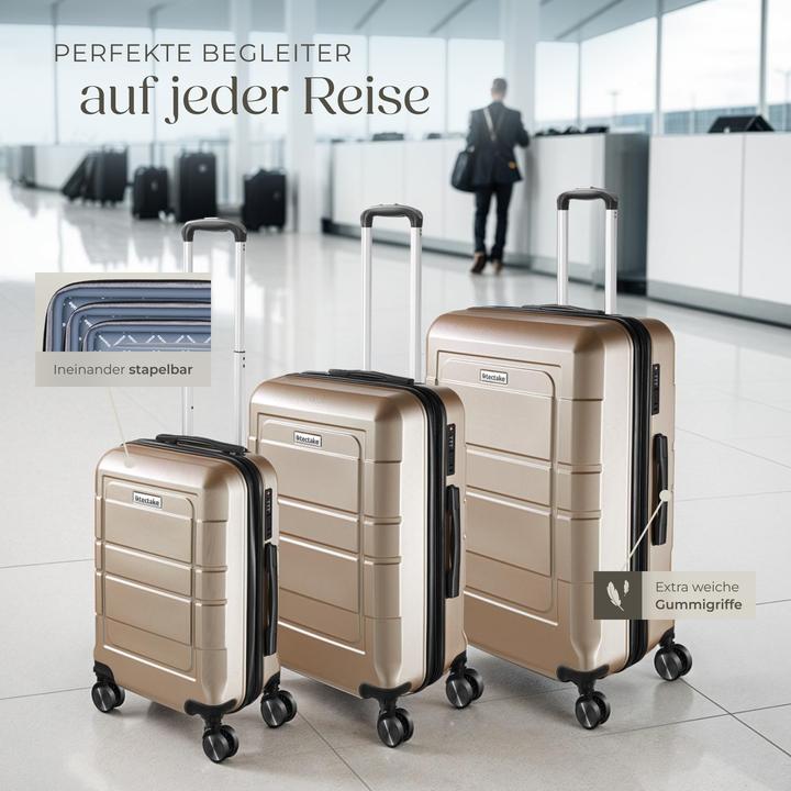Immagine prodotto tectake Set di valigie rigide Brice 3 pz., lucchetto TSA (111 l, M (50 - 90l), L (90 - 115l), XL (da 115l))