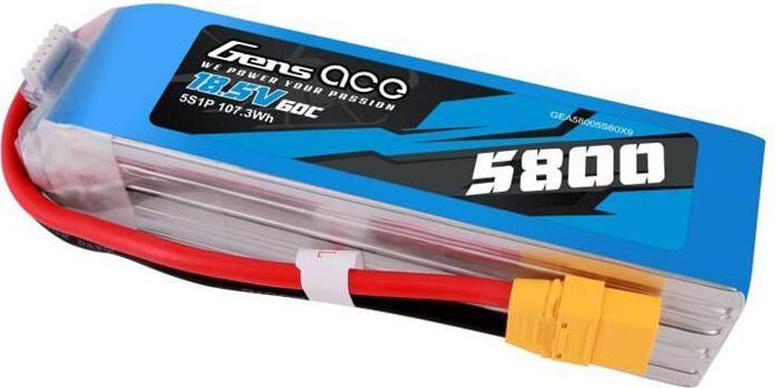 Productafbeelding Gens Ace 5800mAh 60C 18,5V 5S1P Lipo accu met XT90 stekker (18.50 V, 5800 mAh)