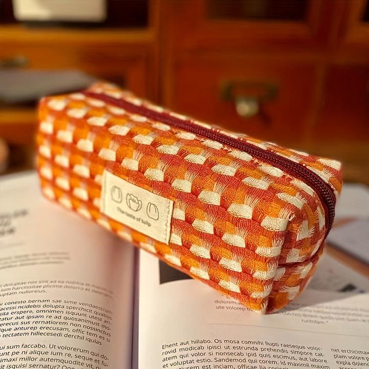 Actual product image Only-Bags.Store Rainbow woven stationery bag washable pencil case stationery box large capacity