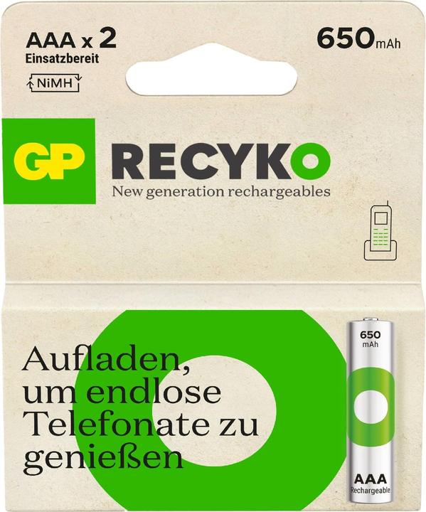 Actual product image GP Batteries Rechargeable batteries others (2 pcs., AAA, 650 mAh)