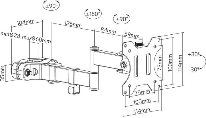 Nutritional values and ingredients Techly Pole mount for TV LED LCD 17"-32",Black (Wall, 32", 8 kg)