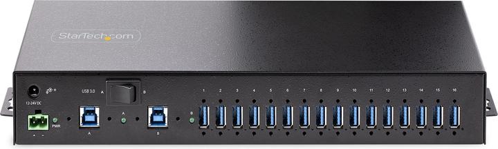 Actual product image StarTech COM 16-Port Industrial USB 3.0 Hub 5Gbps Mountable Terminal Block Power Up to 120W Shared U (USB-B, 16 Ports)
