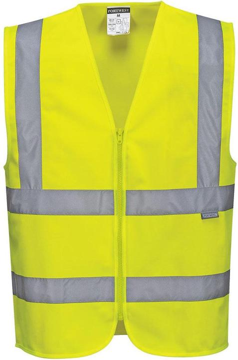 Portwest Mens Band & Brace Zip Front Safety Hi-Vis Vest