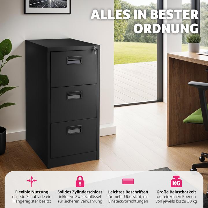 Immagine prodotto tectake Schedario con 3 cassetti 62,4 x 46 x 102,8 cm