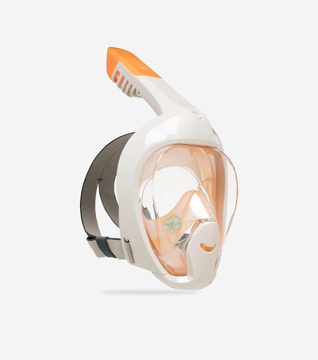 Produktbild Subea Schnorchelmaske Easybreath Kinder 6–10 Jahre XS mit Tasche beige/orange