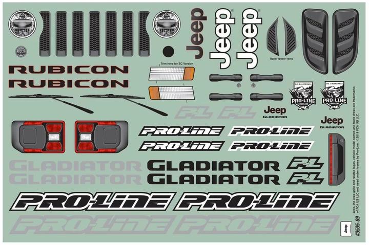 Produktbild Proline Karosserie Jeep Gladiator Rubicon unlackiert, 1:10