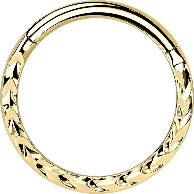Star Piercing Micro Segmentring klappbar vergoldet Winkelmuster (Chirurgenstahl 316L, ohne Messing)