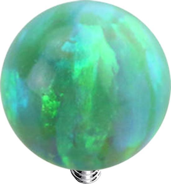 Star Piercing Dermal Anchor Kugel Opal grün (ohne Messing, Chirurgenstahl 316L)