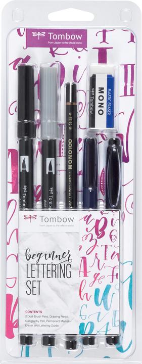 Tombow Lettering-Set für Einsteiger (Schwarz, 6 x)
