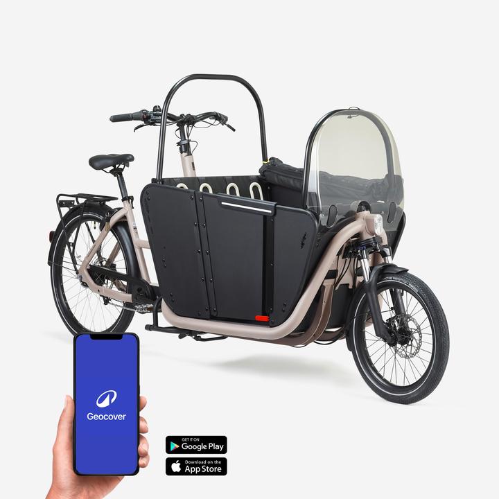 Actual product image Btwin E-cargo bike Long John F900E Family taupe