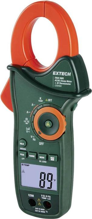 Image du produit Extech EX840A Pince ampèremétrique numérique Thermomètre IR CAT IV 600V Affichage (Counts) : 6000 (CAT IV 600V)