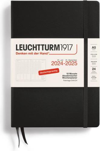 Produktbild Leuchtturm1917 LEUCHTTURM 1W2/S MED.18mon HC SCHW. (A5, Harter Einband, Deutsch)