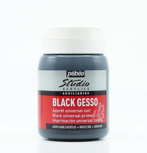 Produktbild Pebeo Studio Acrylics Gesso Schwarz (500 ml)