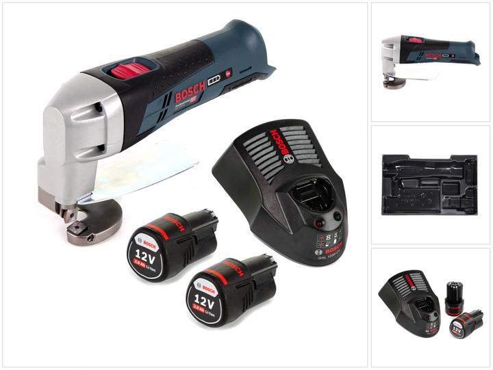Bosch Professional Bosch GSC 12 V-13 Battery Sheet Metal Shears L-Boxx ready + 2x 2.0Ah + charger