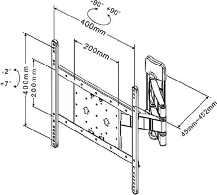 Produktbild Multibrackets Flexarm Tilt & Turn III (Wand, 55", 25 kg)