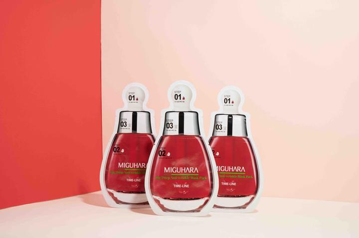 Actual product image Miguhara Big 3 step anti-wrinkle mask pack origin