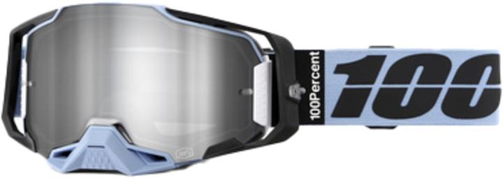 Actual product image 100% Armega Goggle Petros (black blue*, Mirror Silver)