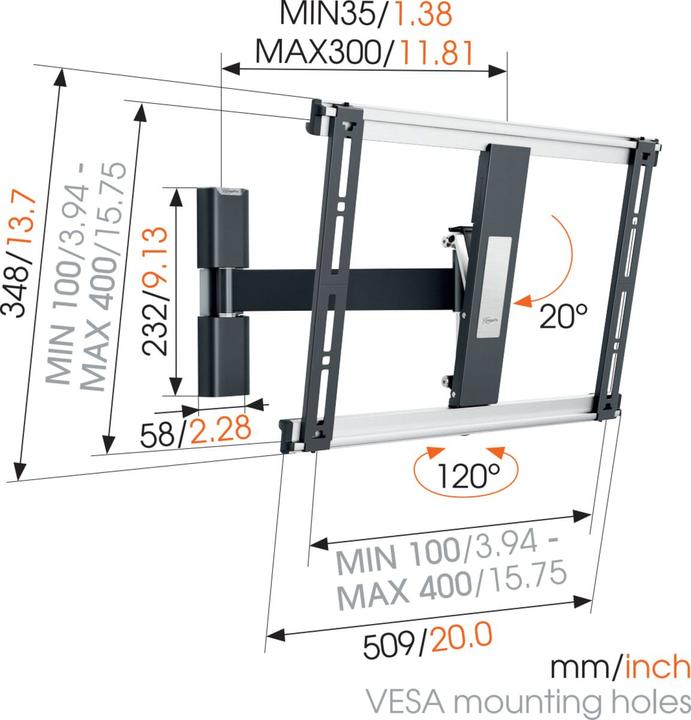 Image du produit Vogels Mince 425 (Mur, 55", 18 kg)
