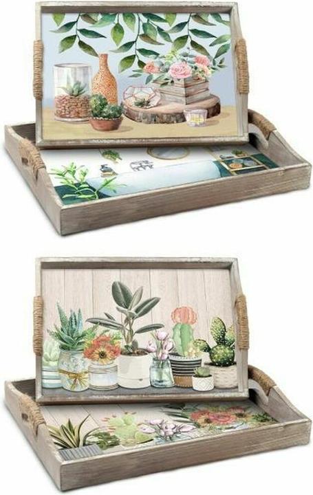 Image du produit DKD Home Decor Tablettset 40 x 30 x 6 cm Holz MDF (2 Stück)