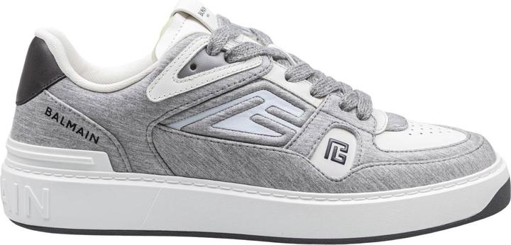Balmain b-court sneakers in pile and leather color grey (42)