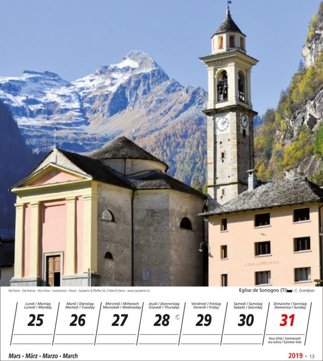 Produktbild Novos Bildkalender Ma Patrie/Die Heimat/Mia patria/Switzerland