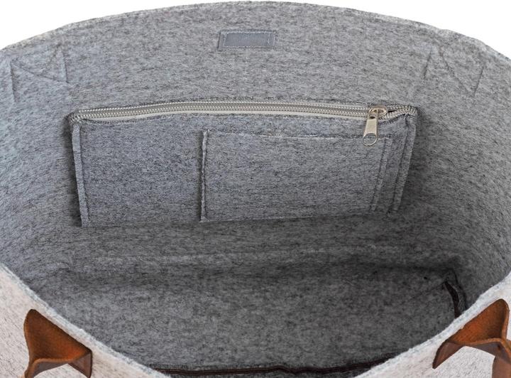 Immagine prodotto Angela Bruderer Shopper in feltro grigio con ricamo "Alpaufzug