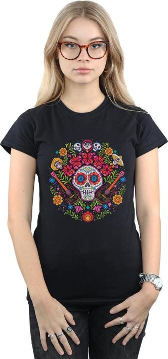 Actual product image Disney Womens/Ladies Coco Embroidered Skull Print Cotton T-Shirt (XL)