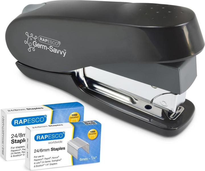 Produktbild Rapesco 1466 Germ-Savvy Antibakteriell, Luna-Less Effort ECO leichtgängiger Hefter u. 2.000 Heftklam (50 Blätter)