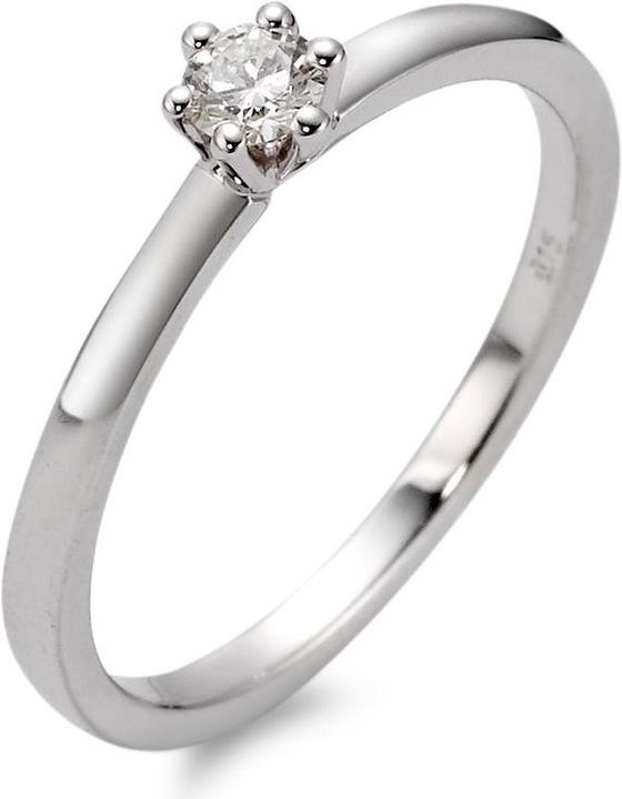 Rhomberg Anello solitario, 0.15ct, w-si (48, Oro 750/18 K)