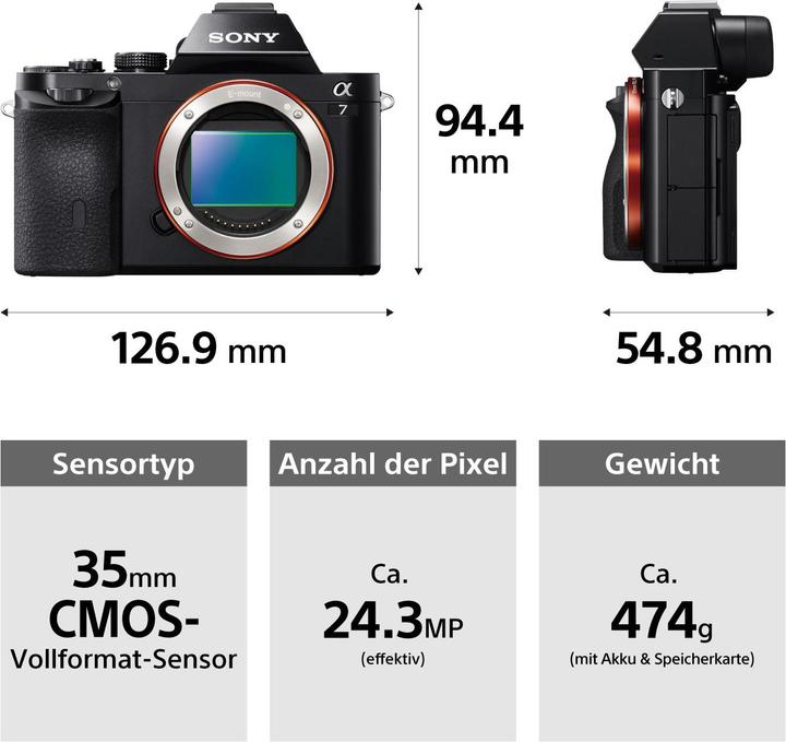 Image du produit Sony Kit Alpha 7 (28 - 70 mm, 24.30 Mpx, Plein format)