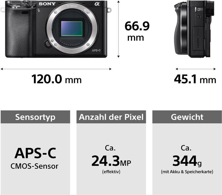 Immagine prodotto Sony Alpha 6000 (24 Mpx, APS-C / DX)
