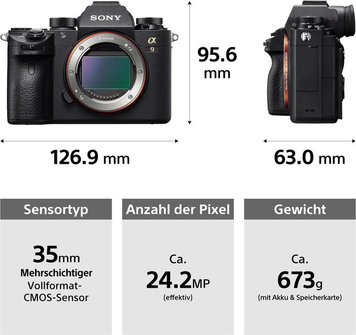 Actual product image Sony Alpha 9 Body (24 Mpx, Full frame)