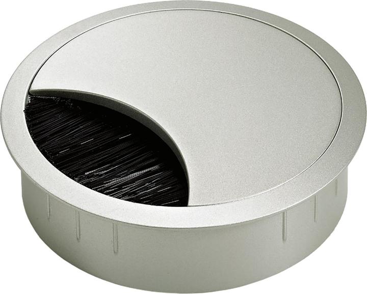 Produktbild Hettich Kabeldurchlass mit Bürste, Ø 60 mm, Metall, Alu-Finish (Kabeldurchlass, 1.20 cm)