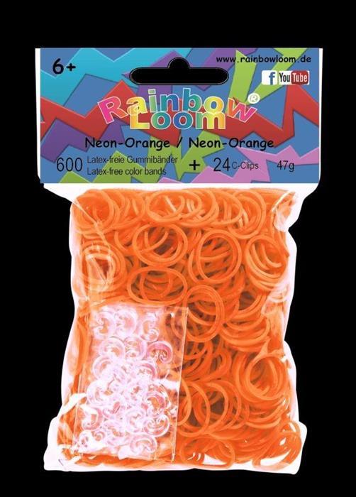 Image du produit Rainbow Loom Bandes de silicone orange fluo opaque (600 pcs)