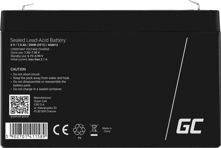 Actual product image GreenCell AGM12 (6 V, 7000 mAh)