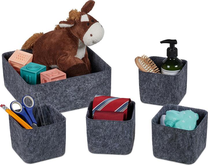 Actual product image Relaxdays 5pcs. drawer organiser set (5 x, 25 x 25 x 10.5 cm)