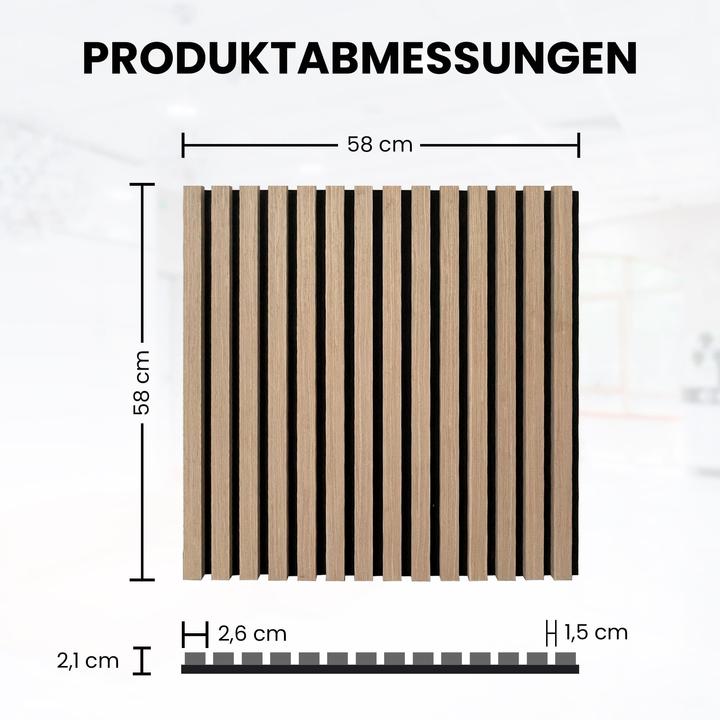 Produktbild 3 Stück Akustikpaneele quadratisch 58x58x2,1cm Holzfurnier Walnuss dunkel (3 Stk.)