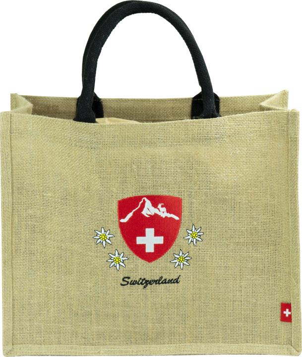 Novidarte Swiss Ethno Jute Shopping Tasche