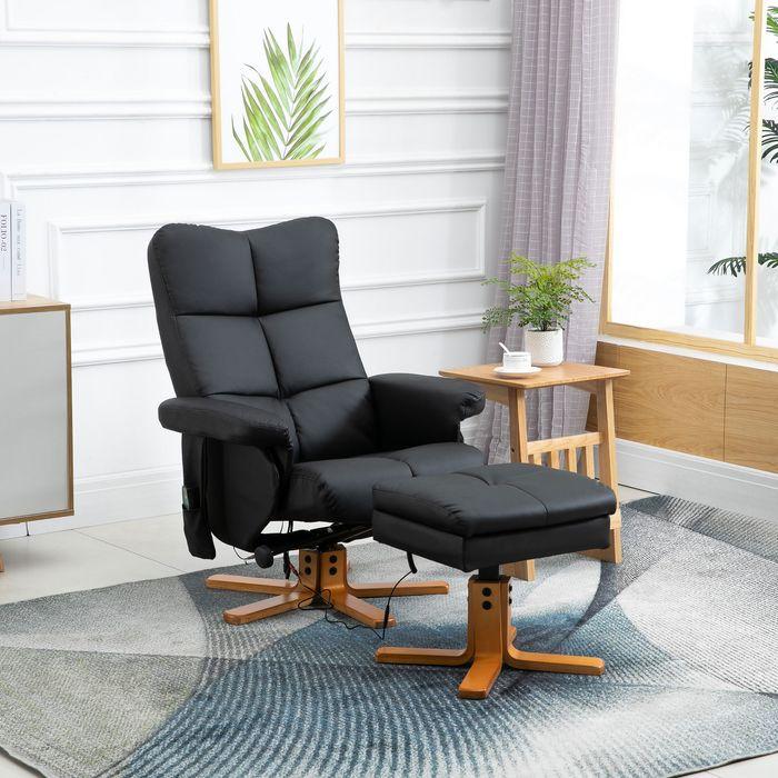 Immagine prodotto Swisshandel24 Poltrona relax Poltrona massaggiante con poggiapiedi Poltrona TV Inclinazione a 145° Poltrona