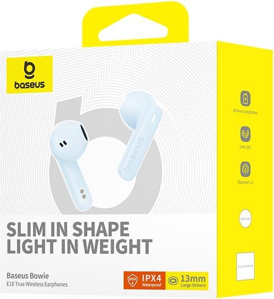 Produktbild Baseus Bowie E16 Kopfhörer True Wireless Earphones im Ohr Anrufe/Musik USB Typ-C Bluetooth Blau (6 h, Kabellos)
