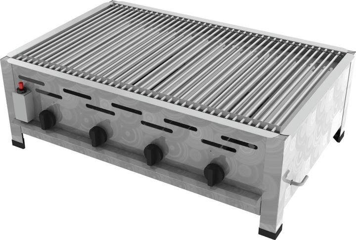 ChattenGlut 4-burner gas roaster with individual stainless steel rods as grates (18 kW)