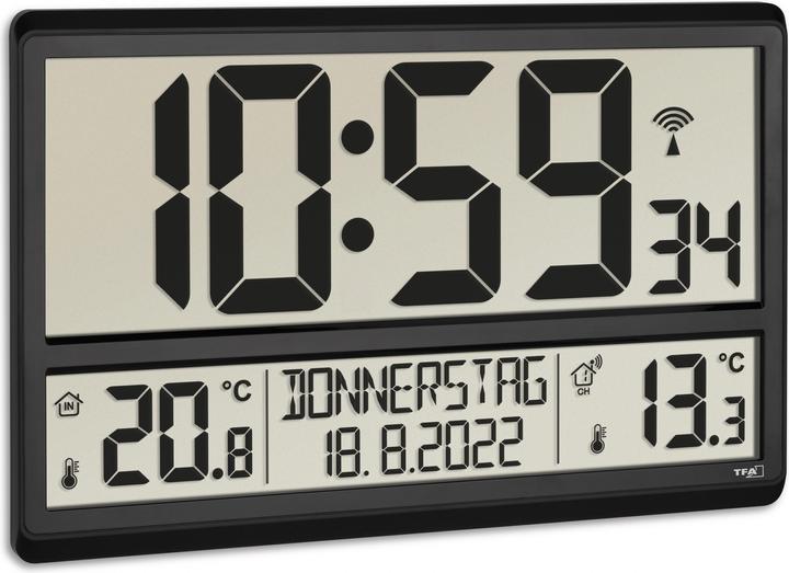 TFA Digitale Funk-Wanduhr mit Aussentemperatur