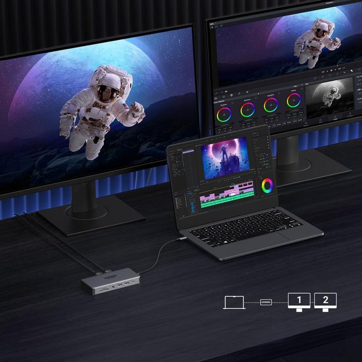 Immagine prodotto Ugreen HUB CM681 15978 13in1 USB-C - 2x USB-A 3.2 / 2x USB-A 3.0 / USB-C 3.2 / 2x HDMI / DisplayPort (USB-C, 13 Porti)