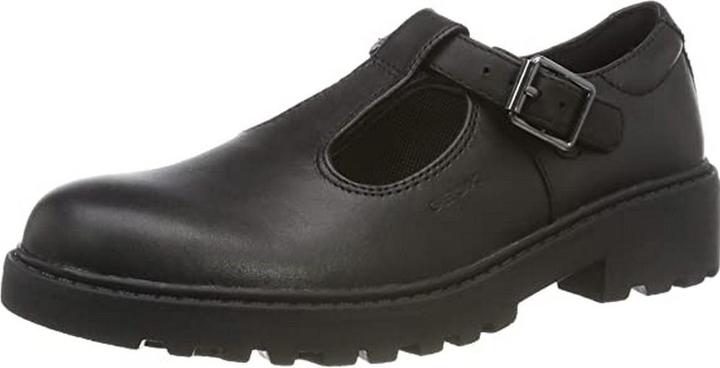 Geox Mädchen J Casey G. E Leder Schul Schuhe