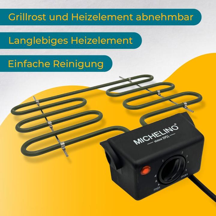 Image du produit Michelino Gril de table Gril électrique Gril BBQ Plaque de cuisson Gril de table (2 kW)